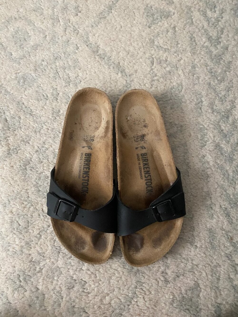 Women Birkenstock Black Slide Size 7/ Size 38 Like New